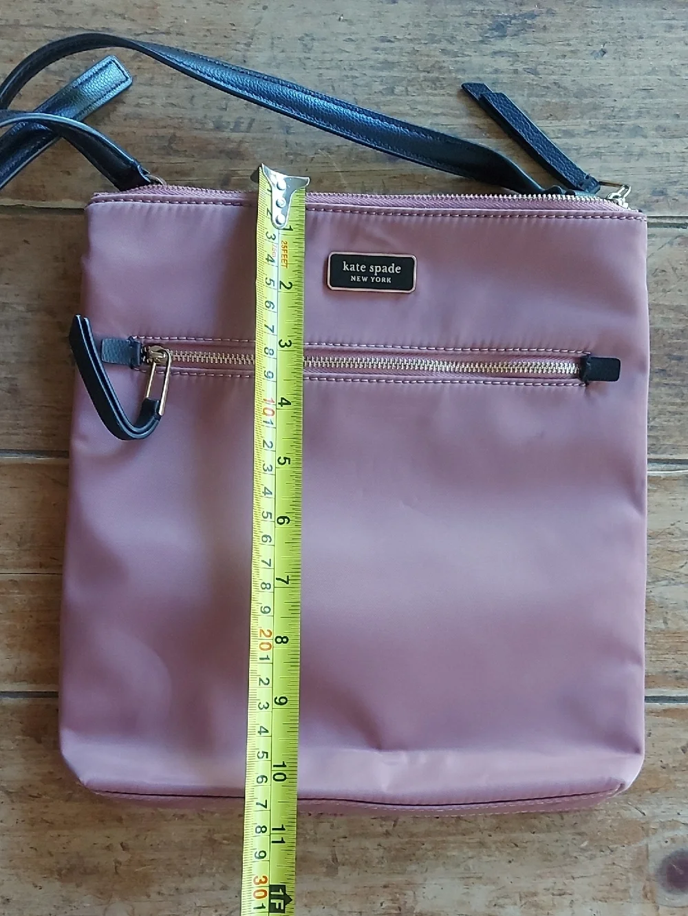 kate spade pink cosmetic pouch with gold hardware
